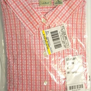 L.L.Bean XL Women's Vacationland Seersucker Shirt, Long-Sleeve